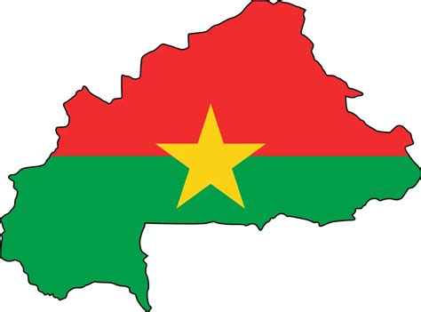 Flag Map Of Burkina Faso Mapsofnet