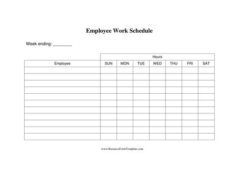 Employee Daily Work Schedule Template Download Printable Pdf