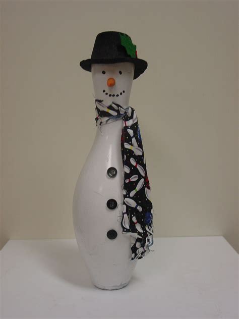 Bowling Pin Craft Ideas Snowman Bowling Pin With Black