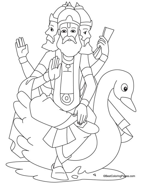 597x844 learn how to draw lord rama (hinduism) step by step drawing. Lord Brahma coloring page | Download Free Lord Brahma ...
