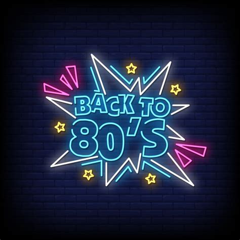 Back To 80s Neon Signs Style Text Vector 2424525 Vector Art At Vecteezy