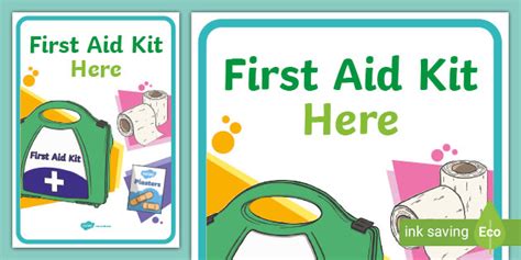 👉 First Aid Poster First Aid Box Sign