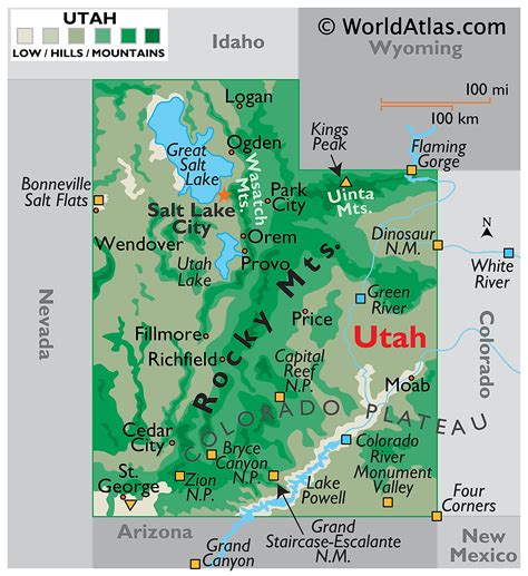 Map Of Utah Cities And Roads Gis Geography