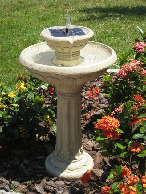 However, solar fountains don't need an electricity hookup for power or plumbing connected to the main water supply, making them the simplest style: Smart Solar Resin Solar Kensington Gardens 2 Tier on ...