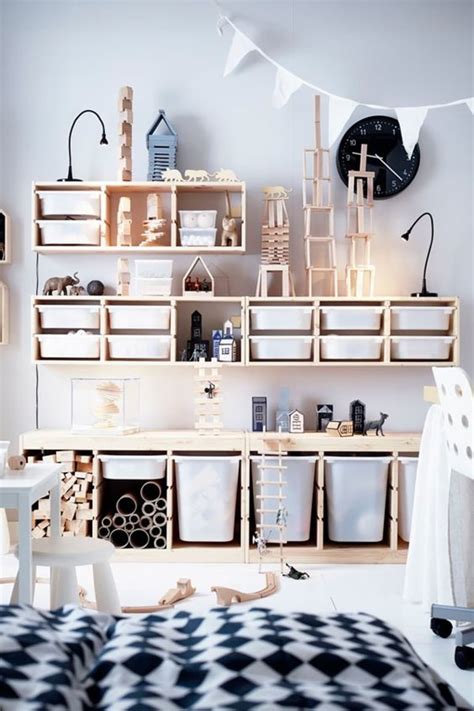 These ikea toy storage hacks will help you to get organised on a minimum budget. Kids Rooms Using IKEA Trofast Storage | Apartment Therapy