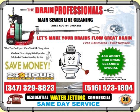 Cheap Johns The Drain Professionals 49 Dollar Drain Special Sewer