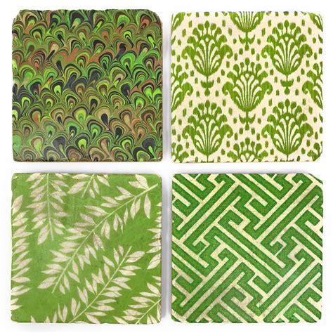 Use your favorite photos to make your own ceramic tile coasters. Studio Vertu Green with Envy Tumbled Marble Coasters, Set ...