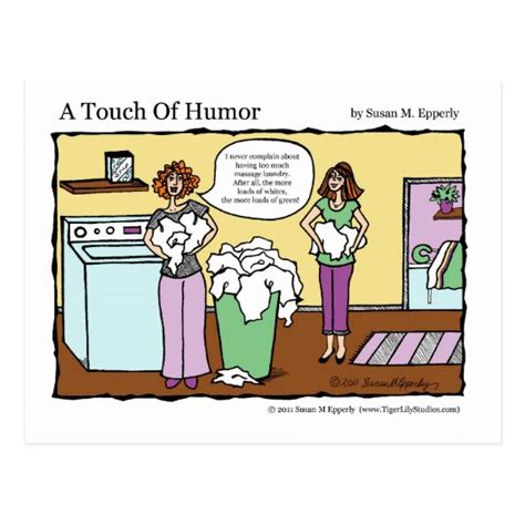 A Touch Of Humor Massage Laundry Comic Postcard