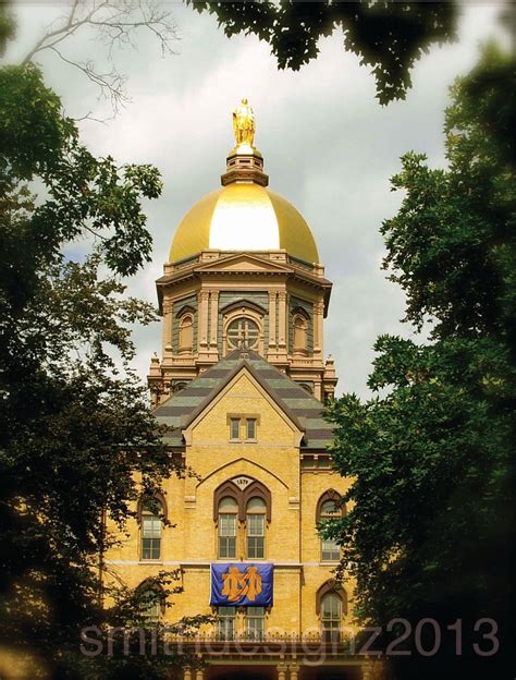 University Of Notre Dame The Golden Dome Home Decor Nd Photography
