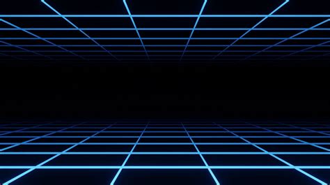 Synthwave Grid Background Video Blue Neon Retro Sci Fi Loop Motion
