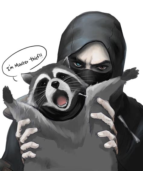 Ladrón Y El Mapache Por Hyunhon Cute Raccoon Character Illustration