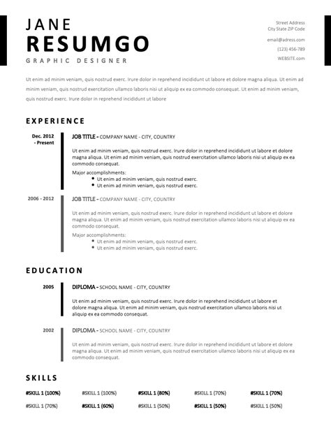 Free resume templates for google docs. TIMO - Simple & Stylish Resume Template - ResumGO.com