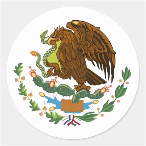 Mexican Flag Mexican Coat Of Arms Classic Round Sticker