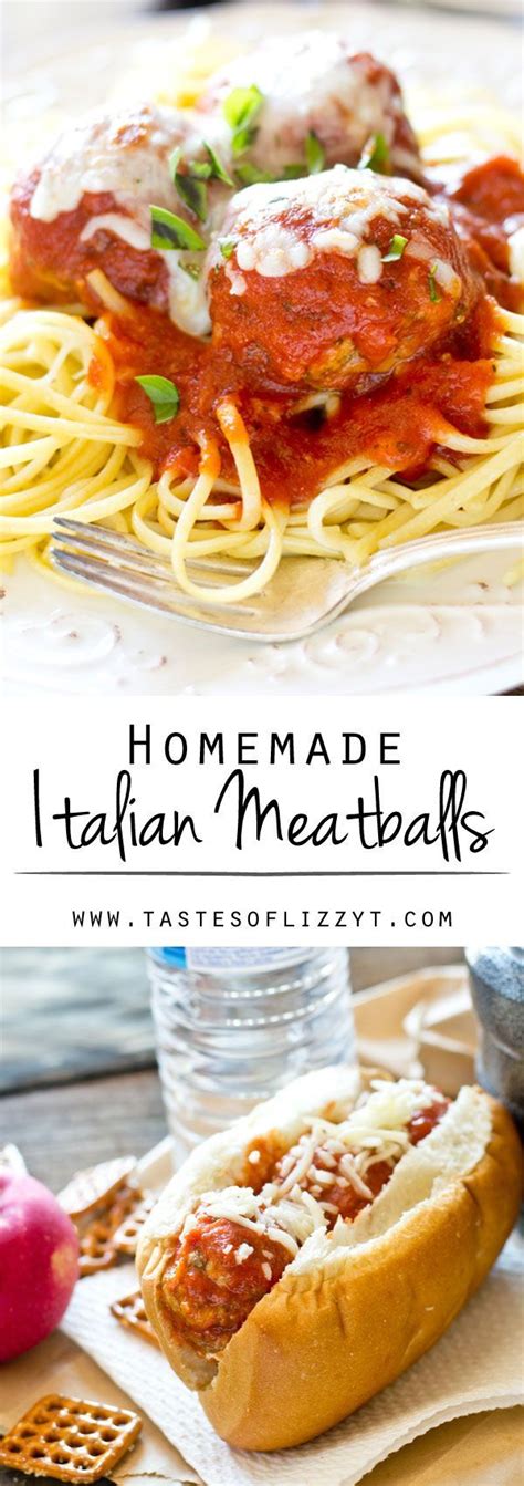 How do you make cheesy italian sausage meatballs? Homemade Italian Meatballs - Tastes of Lizzy T's | Homemade italian meatball recipe, Homemade ...