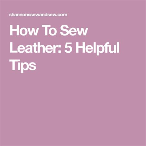 How To Sew Leather 5 Helpful Tips Sewing Leather Apron Tutorial