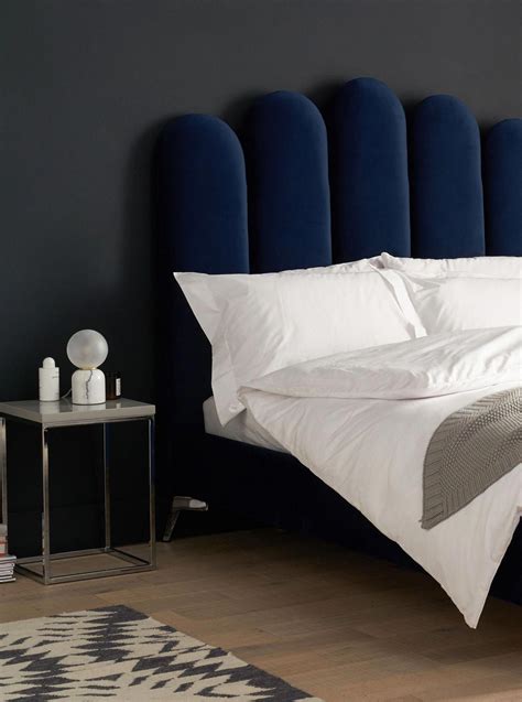 Midnight Blue Velvet Bed Adds Drama And A Touch Of Glamour To Your