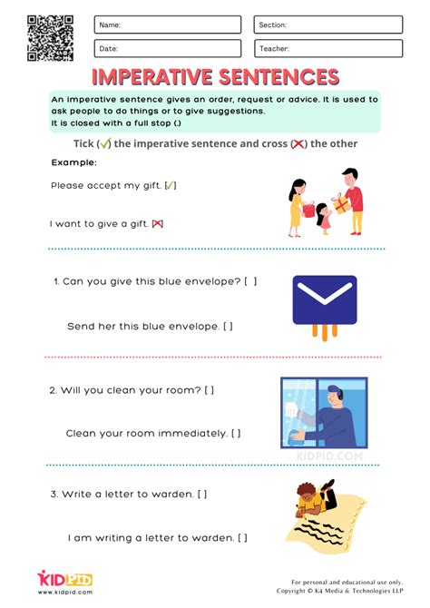 Imperative Sentence Free Printable Worksheets For Grade 1 Kidpid