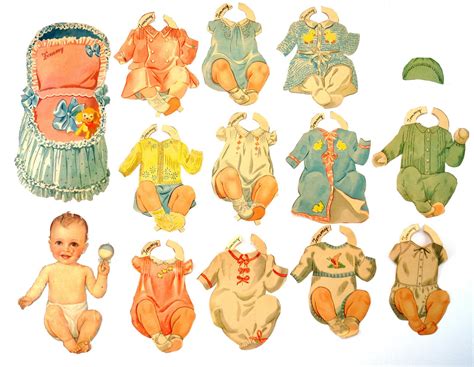 Vintage Paper Baby Doll Tommy With Clothing 14 Pieces C1940s