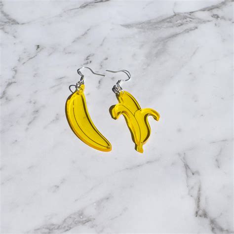 Banana Laser Cut Earrings Etsy