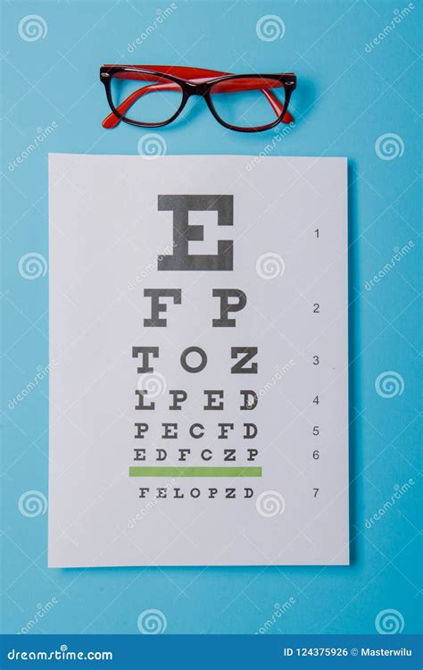 Glasses Lying On Snellen Test Chart Stock Photo Image Of Medicine