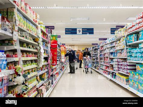 Shoppers In A Tesco Supermarket Uk Stock Photo Royalty Free Image