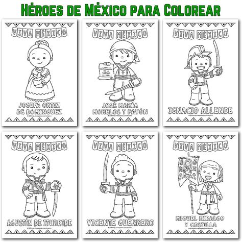 Héroes De La Independencia De México Para Colorear Personajes Del Mes