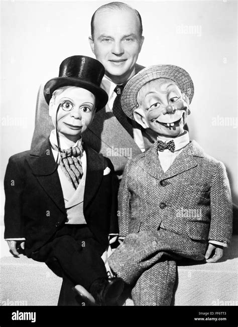 Edgar Bergen 1903 1978 Namerican Ventriloquist Bergen With His Two