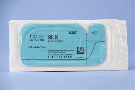 Ethicon Suture A307h 1 Silk Black 6 X 30 Strands 6 Strands Per