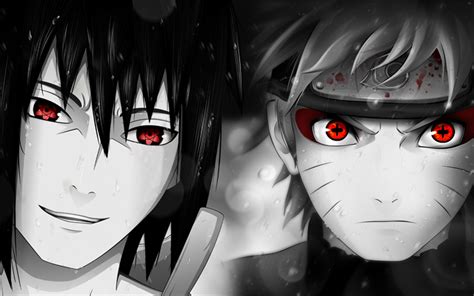 Download Wallpapers Naruto Uzumaki Sasuke Uchiha Close Up Guys With