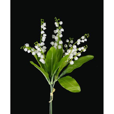 Les racines de cette jolie brassée de 7 bottillons de brins de muguet sont conservées dans la. brin de MUGUET artificiel 30 cm