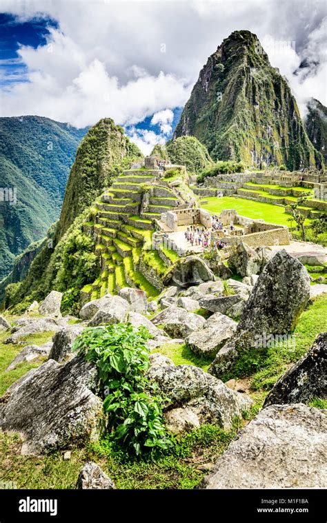 Machu Picchu Peru Ruins Of Inca Empire City And Huaynapicchu