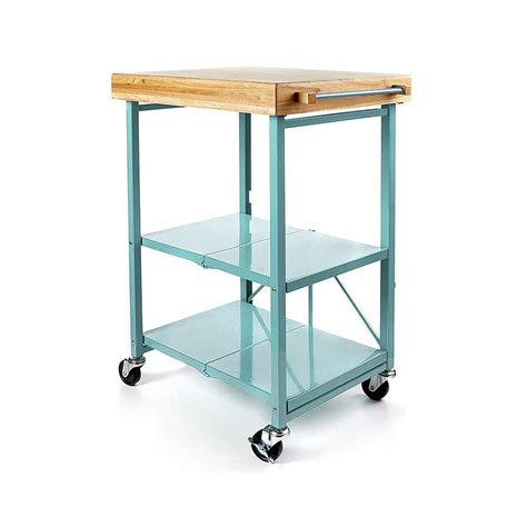 Hsn originals | origami folding kitchen kitchen cart. Origami Folding Kitchen Island Cart with Casters - Bronze ...