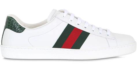 Shopstyle is a smart shopping platform where you can discover the latest fashion trends and shop from over 4,500 designer retailers from over 1,400 stores across the world. Gucci New Ace Web Leather & Camain Sneakers in White for ...