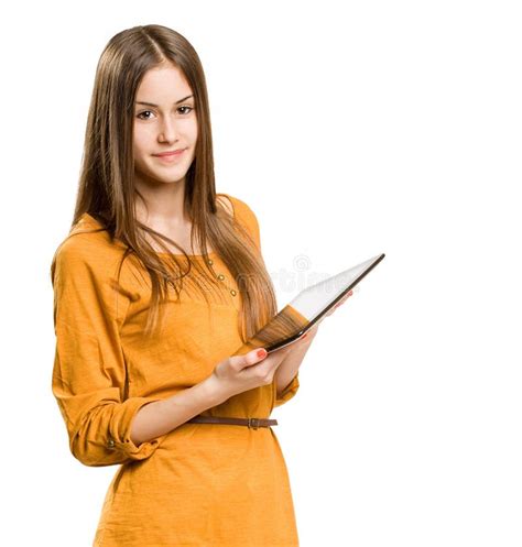 Cool Teen Girl Using Tablet Device Stock Image Image Of Screen