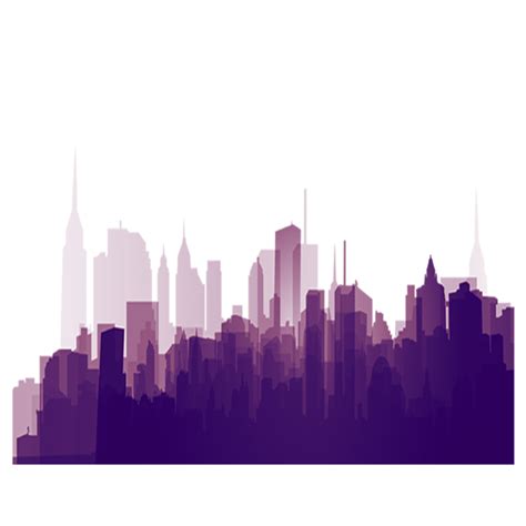 Silhouette City Skyline Wallpaper - FIG purple fictional ...