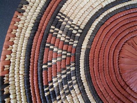 Navajo Basket Southwest Native American Indian Large Round Flat Woven