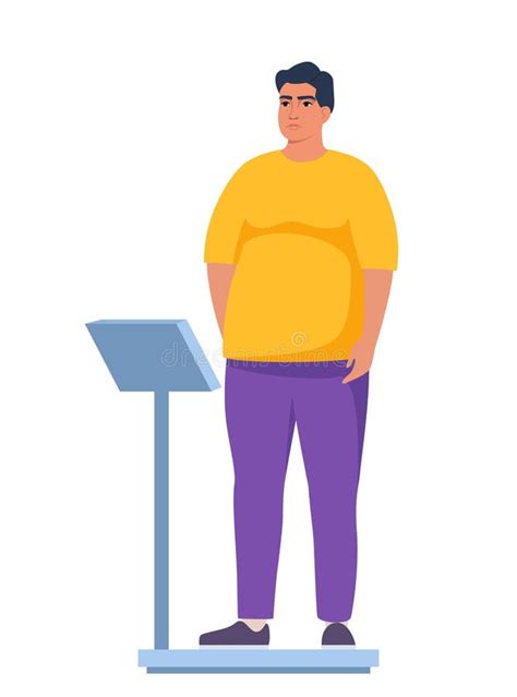 Fat Man Standing Weight Scale Stock Illustrations 155 Fat Man
