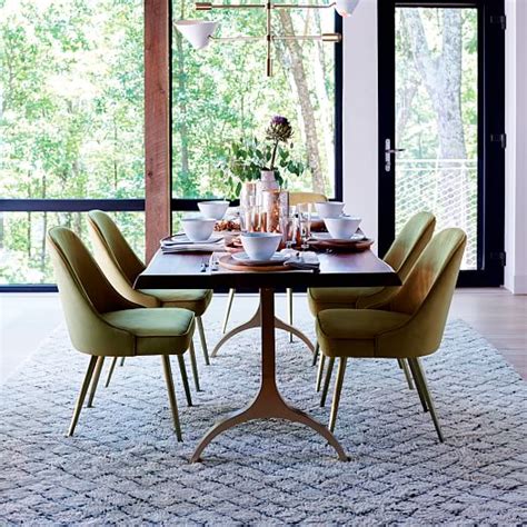Mid-Century Upholstered Dining Chair - Velvet | west elm