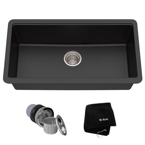 Kitchen sinks come in different material, which can give homeowners a difficult time trying to choose from available options. KRAUS 31 Inch Undermount Single Bowl Black Onyx Granite ...