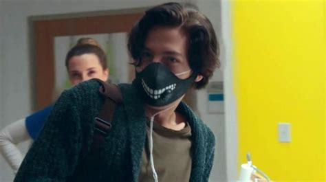 Filtering Face Mask W Grin Cystic Fibrosis Worn By Will Cole Sprouse As Seen In Five Feet