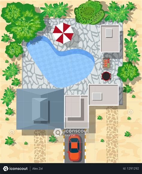 Premium Top View Of Houses Illustration download in PNG & Vector format