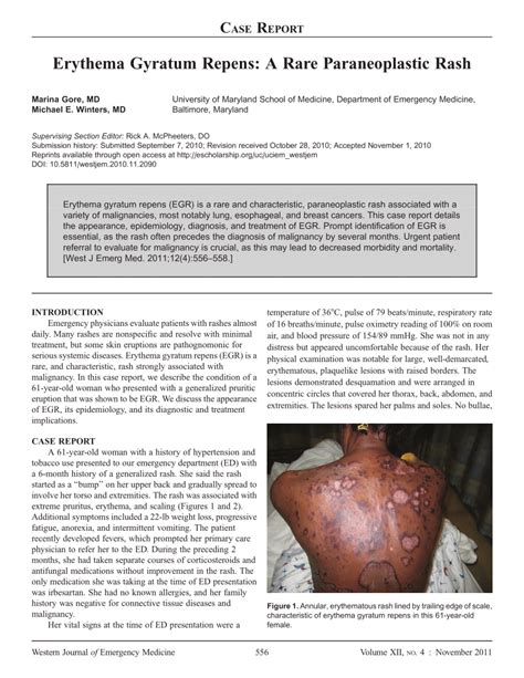 pdf erythema gyratum repens a rare paraneoplastic rash