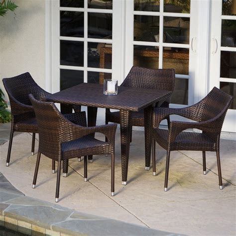 Parks 5 Piece Outdoor Dining Set Multibrown