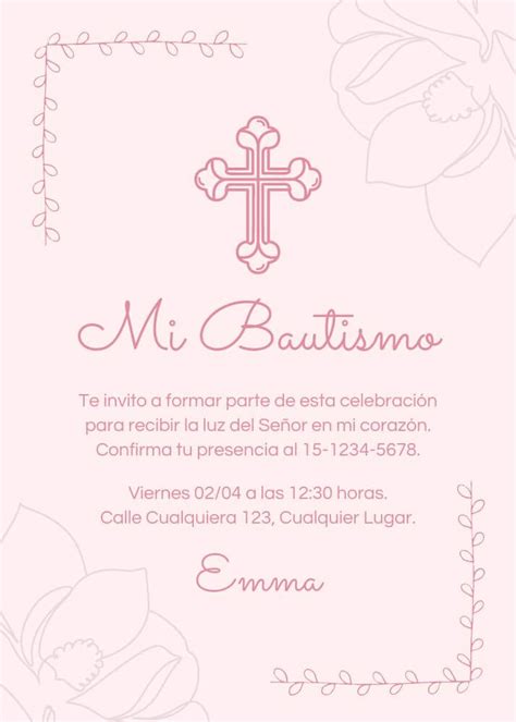 Plantillas Invitaciones Bautizo Gratis Para Editar