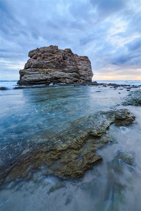 Big Rock Beach Sunset Long Exposure Stock Image Image Of Cliff