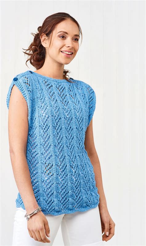Eco Cotton Easy Knitted Top Knitting Patterns Lets Knit Magazine