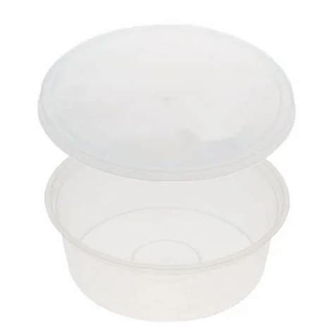 Plastic Round 250 Ml 85 Oz White Take Away Delivery Container With