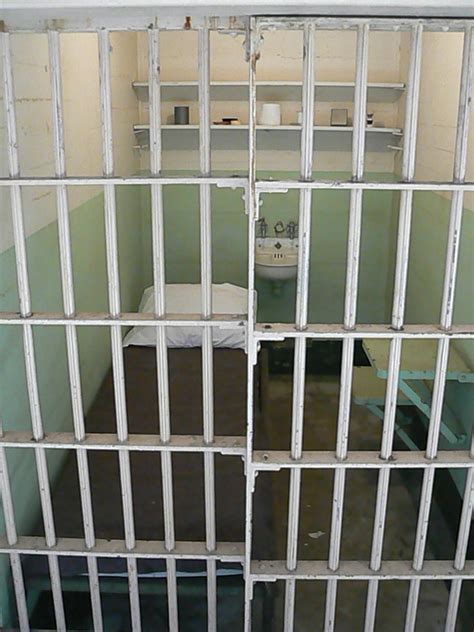 Prison Cell With Bed Inside Alcatraz Main Building San