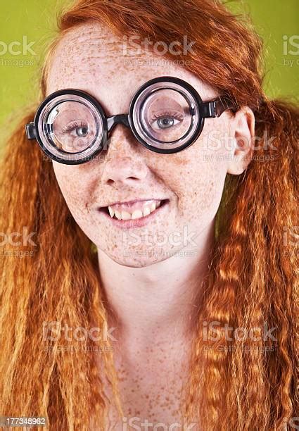 Cheerful Freckled Nerdy Girl Stock Photo Download Image Now Istock