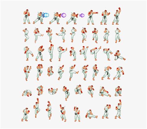 Ryu Street Fighter 2 Sprite Street Fighter Ryu Sprite Sheet